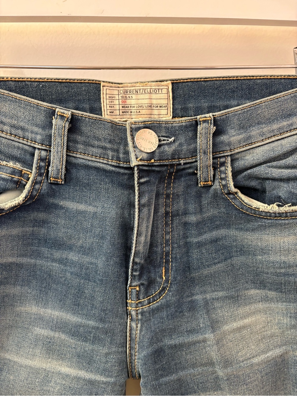 CURRENT/ELLIOTT The High Waist Stiletto Jeans WOMENS 25 Powell Red Stripe NWT - Picture 5 of 10